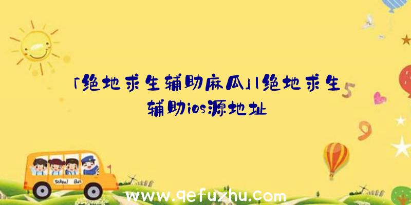 「绝地求生辅助麻瓜」|绝地求生辅助ios源地址